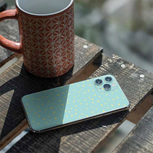 Teal and Yellow Polka Dots iPhone 11 Pro Skin